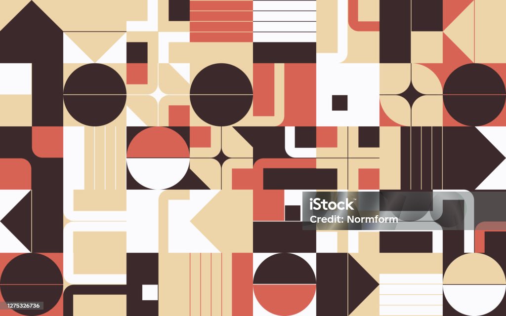 Simple Geometry Design Vectorzed Simple Vector Geometric Pattern Design With Basic Geometry Forms Stock ...