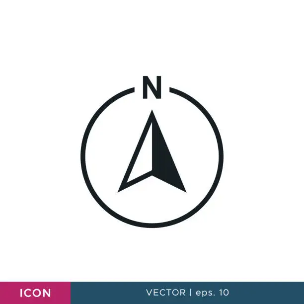 Vector illustration of Compass icon vector design template. North Direction. Editable eps 10.