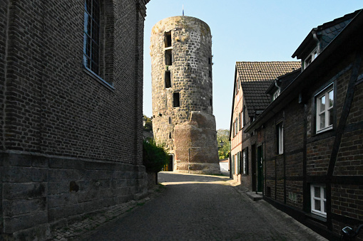 Korschenbroich , Germany, September 22, 2020 - The mill tower in the Liedberg district of Korschenbroich