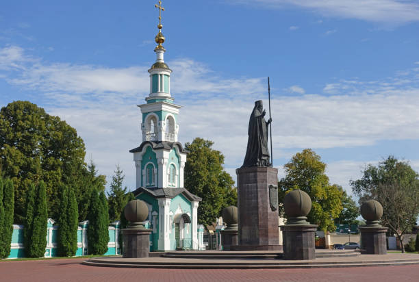 Monument to Saint Pitirim on Cathedral Square in Tambov Tambov, Russia. September 5, 2020. Monument to Saint Pitirim on Cathedral Square in Tambov tambov oblast photos stock pictures, royalty-free photos & images