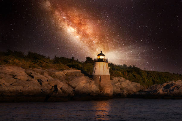 istock Milky Way Galaxy over Castle Hill Lighthouse in Rhode Island 1275360203