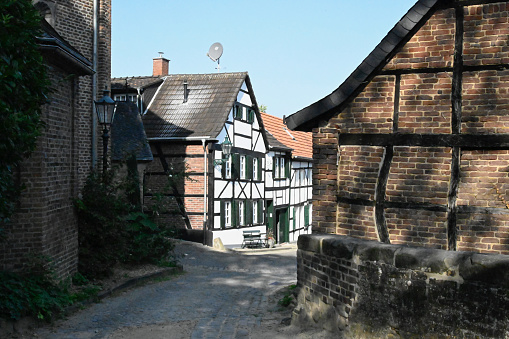 Korschenbroich, Germany, September 22, 2020 - The historic old town Liedberg in NRW, Germany.