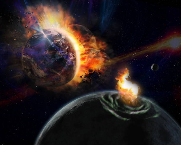 istock Space planetary disaster. Elements of this image furnished by NASA. 1275385878