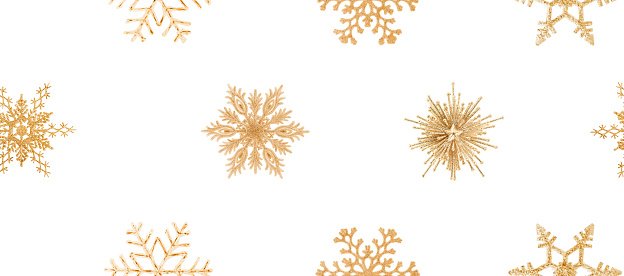 Decorative Christmas Snowflake Seamless Background