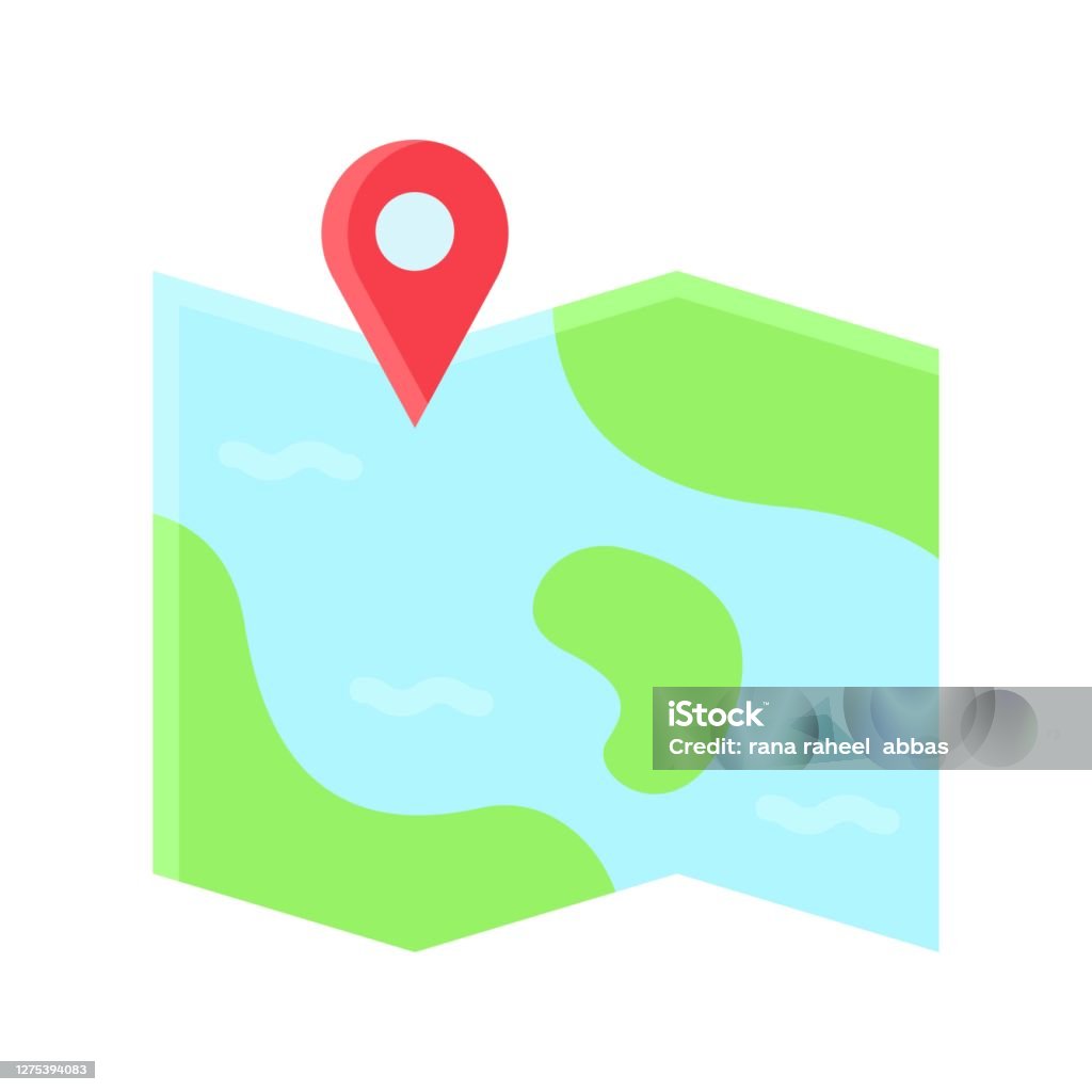 Sea Vector Map Ocean Related Sea Map With Location Pin And Water Vector In Flat Style ...