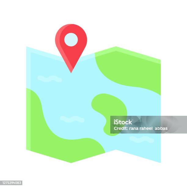 Sea Vector Map Ocean Related Sea Map With Location Pin And Water Vector In Flat Style ...