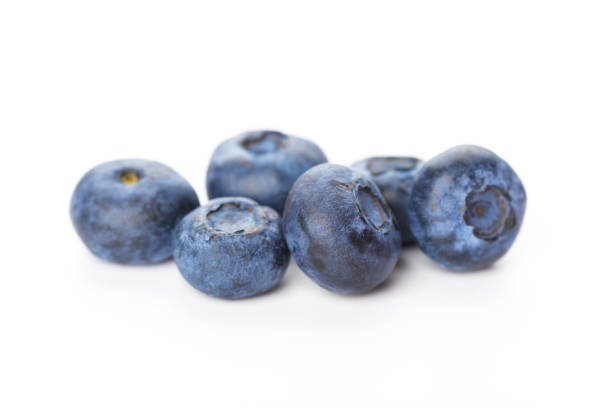 istock Set of tasty ripe blueberries on white background 1275468065