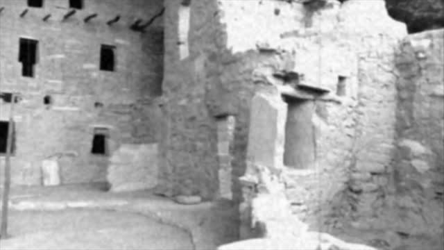 Old Fashioned Style Video of Spruce Tree House Ruins at Mesa Verde in Colorado, United States