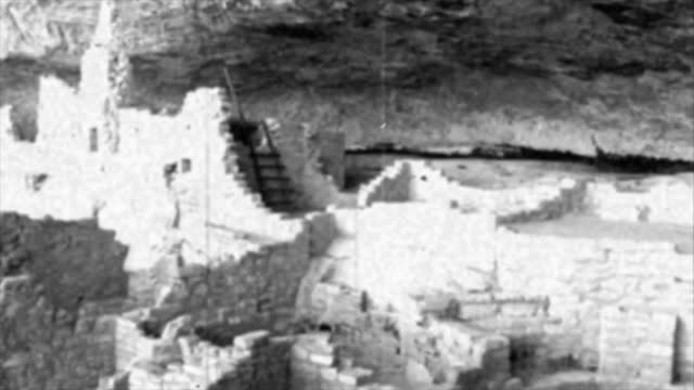Old Fashioned Style Video of Long House Ruins at Mesa Verde in Colorado, United States