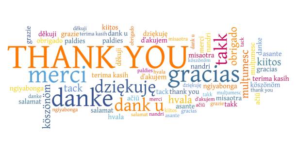 ilustraciones, imágenes clip art, dibujos animados e iconos de stock de gracias traducción - thank you frase corta en inglés ilustraciones