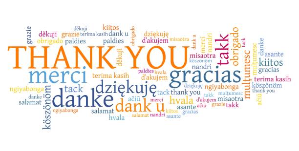 Thank you translation Thank you words graphics. International thank you sign in many languages including English, French, German, Dutch and Polish. thank you stock illustrations