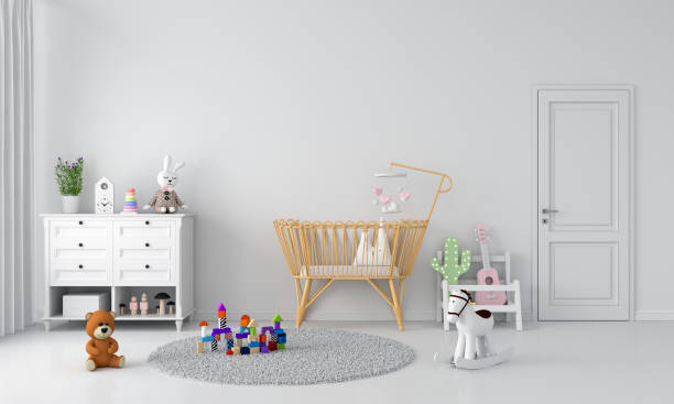 istock White child bedroom interior for mockup, 3D rendering 1275508430