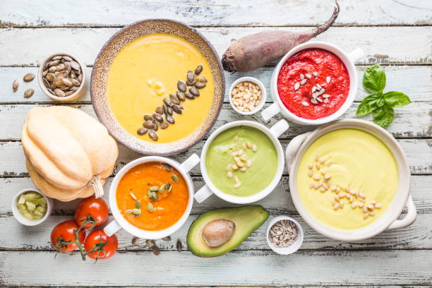 istock colorful vegetable cream soups 1275529313