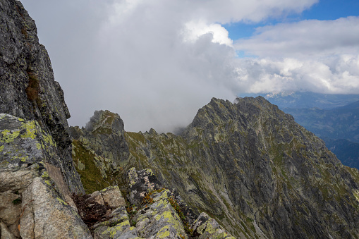 Orla Perc high mountain trail in the Tatras. Poland.
