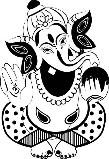 Vector illustration of Ganesha ,