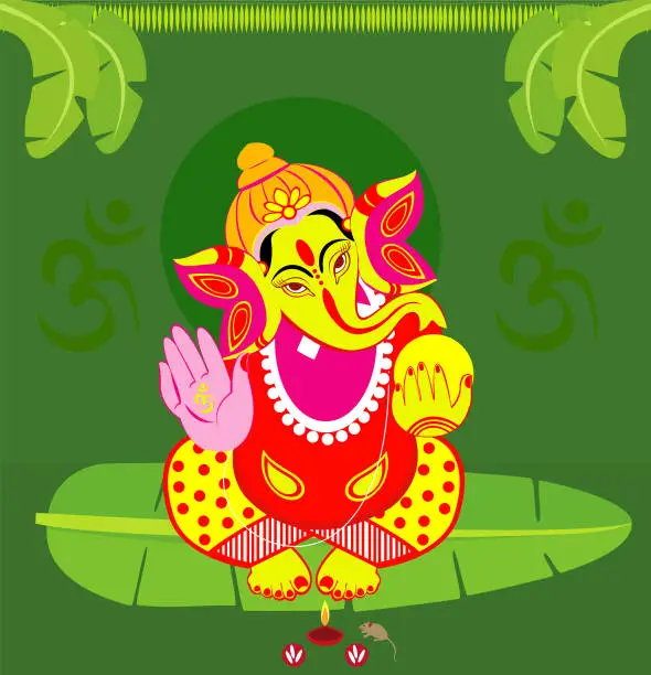 Vector illustration of Ganesha ,