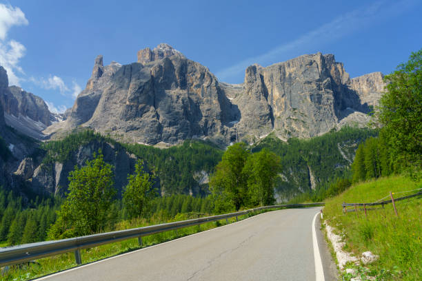 istock Mountain landscape along the road to Gardena pass, Dolomites 1275559028
