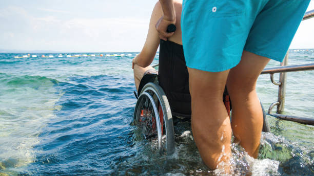 istock Wheelchair for disabled swimmers 1275595135