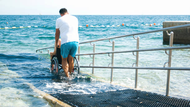istock Wheelchair for disabled swimmers 1275595293