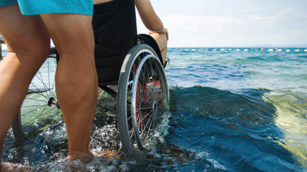 istock Wheelchair for disabled swimmers 1275595302