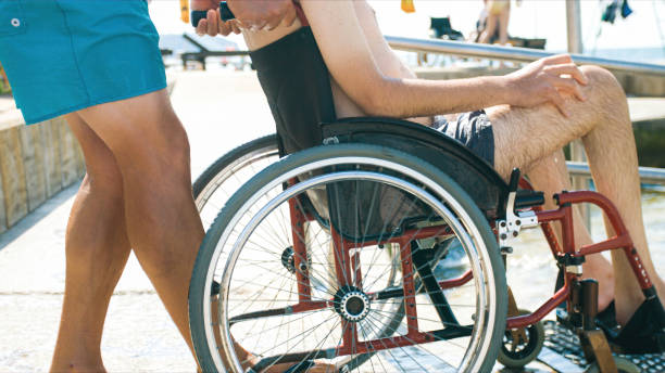 istock Wheelchair for disabled swimmers 1275595362