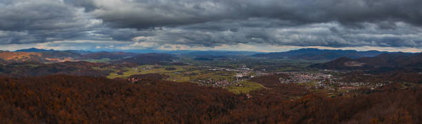istock Panoramic view of Ljubljana basin from Vrhnika 1275611721