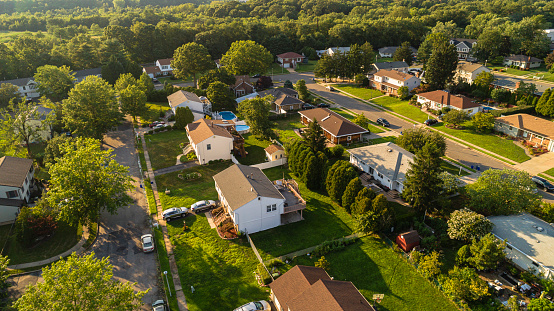 Suburban area in Sayerville, New Jersey, USA.
