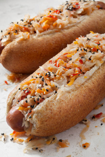 Spicy Korean Kimchi Hot Dogs