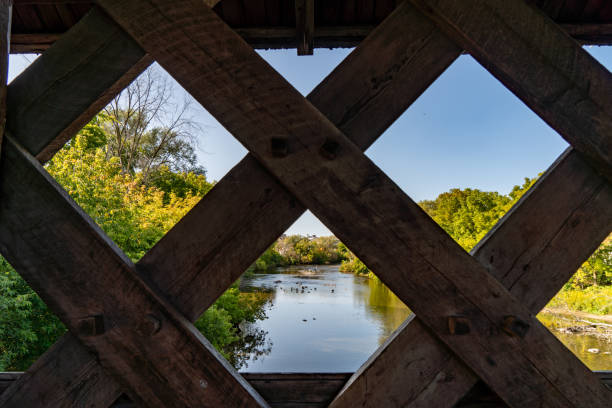 istock Speed River view look out from Covered Bridge in Guelph, Ontario, Canada. 1275635073