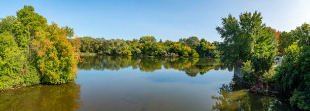 istock Speed River panoramic view look out from Covered Bridge in Guelph, Ontario, Canada. 1275641444