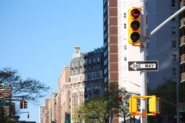 istock The one way sign and the traffic light 1275655769