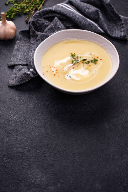 istock Healthy vegan cauliflower cream soup 1275660541