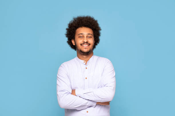 istock Afro handsome man posing in shirt 1275675713