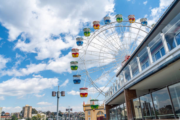 シドニーハーバーブリッジとルナパークの観覧車、オーストラリア - ferris wheel luna park amusement park carnival ストックフォトと画像