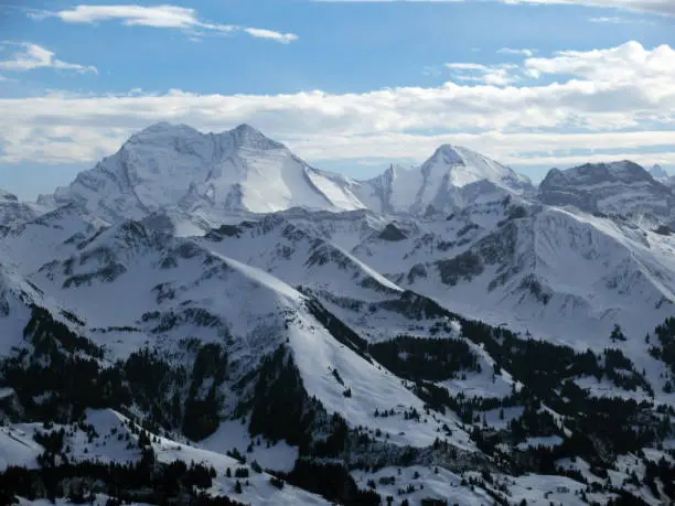 View to Balmhorn and Altels from Stockhorn, bernese highlands, swiss alps, Switzerland