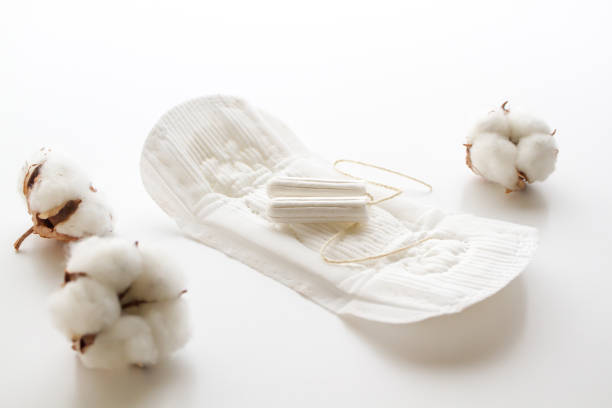 istock Organic cotton sanitary pads and tampons 1275688121