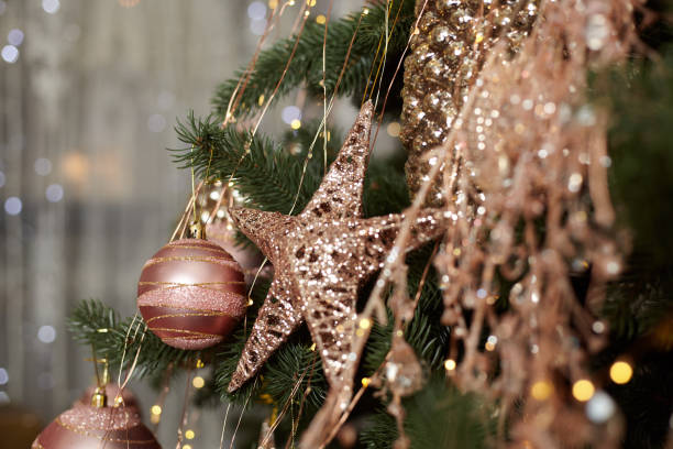 istock Christmas tree blur garland close-up New year background 1275708007