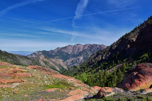 istock Lake Blanche forest and mountain landscape views from trail. Wasatch Front Rocky Mountains, Twin Peaks Wilderness,  Wasatch National Forest in Big Cottonwood Canyon in Salt Lake County Utah. United States. 1275709985