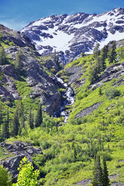 istock Lake Blanche forest and mountain landscape views from trail. Wasatch Front Rocky Mountains, Twin Peaks Wilderness,  Wasatch National Forest in Big Cottonwood Canyon in Salt Lake County Utah. United States. 1275710608