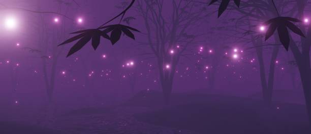 istock Abstract background.Dark  forest background at night. Fog, moonlight. 1275715145