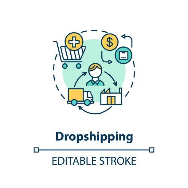 Vector illustration of Dropshipping concept icon