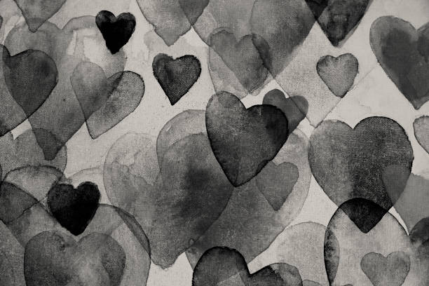 istock Black hearts watercolor painting 1275739885