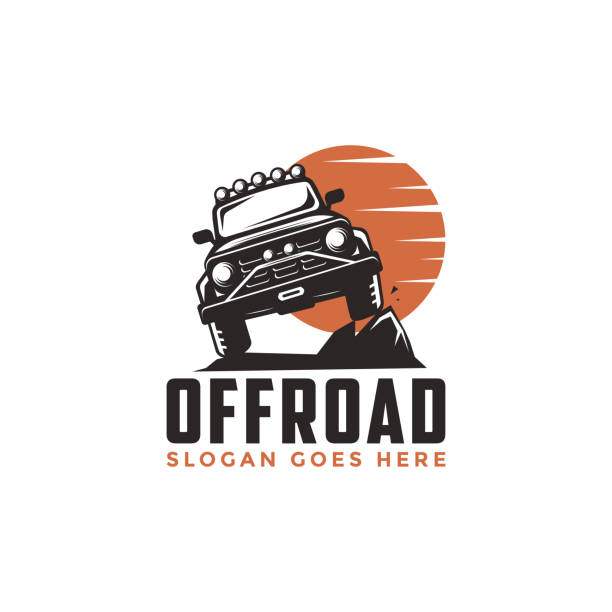 ilustrações, clipart, desenhos animados e ícones de off road adventure suv ícone vetor ilustração modelo de modelo - off road