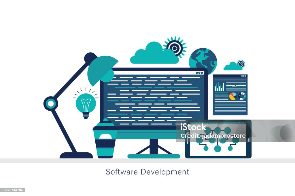 Software Web Development Programming Concept Abstract Programming ...