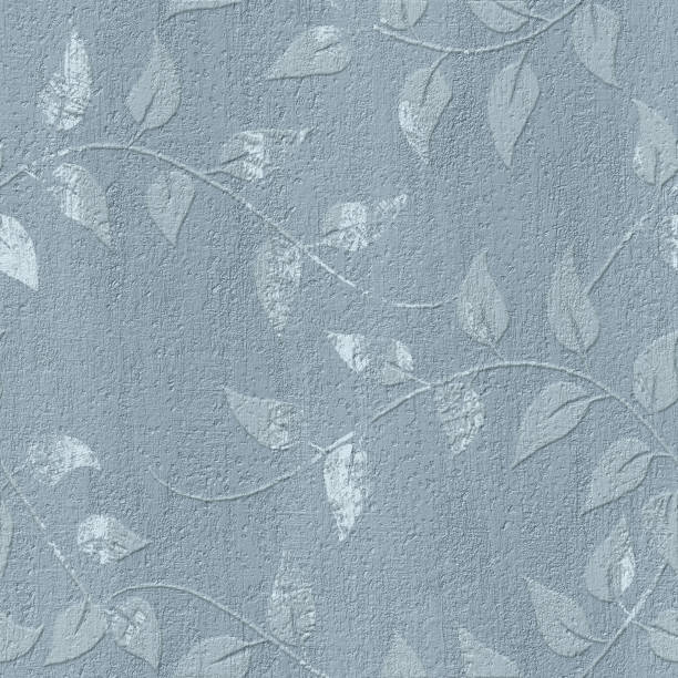 istock Wall stencil plaster seamless texture, leaves pattern on grunge background, 3d illustration 1275747688