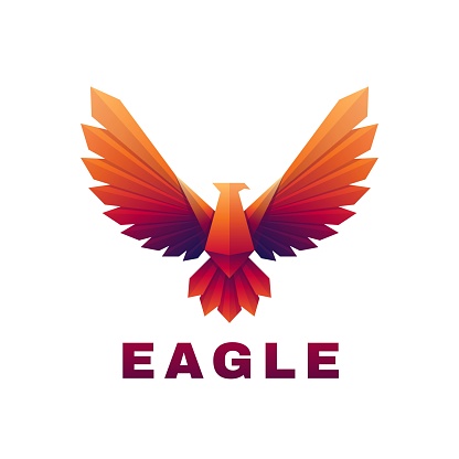 Vector Illustration Eagle Gradient Colorful Style.