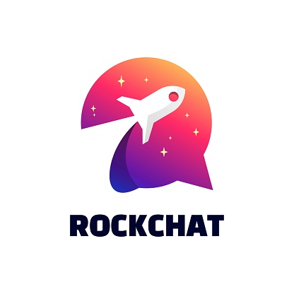 Vector Illustration Rocket Chat Gradient Colorful Style.