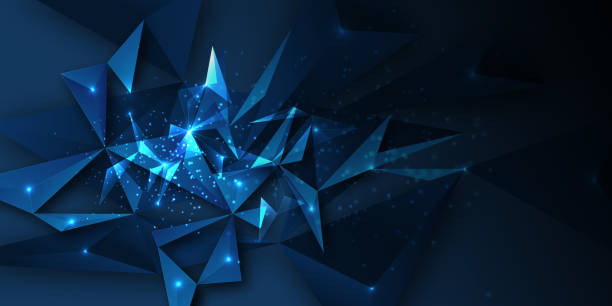 Fractal Abstract dark blue Background stock illustration Fractal abstract background. Low poly vector background. Abstract crystal dark background blue saphire stock illustrations