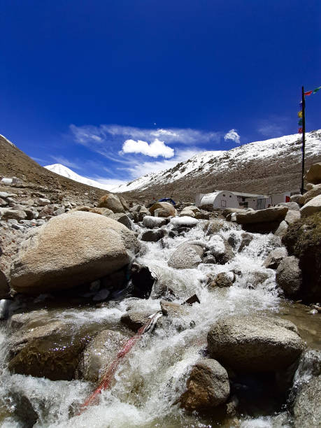 istock Water flows through the rocks in Leh Ladakh. 1275753600