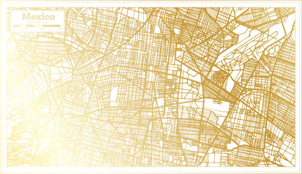 istock Mexico City Map in Retro Style in Golden Color. Outline Map. 1275754549